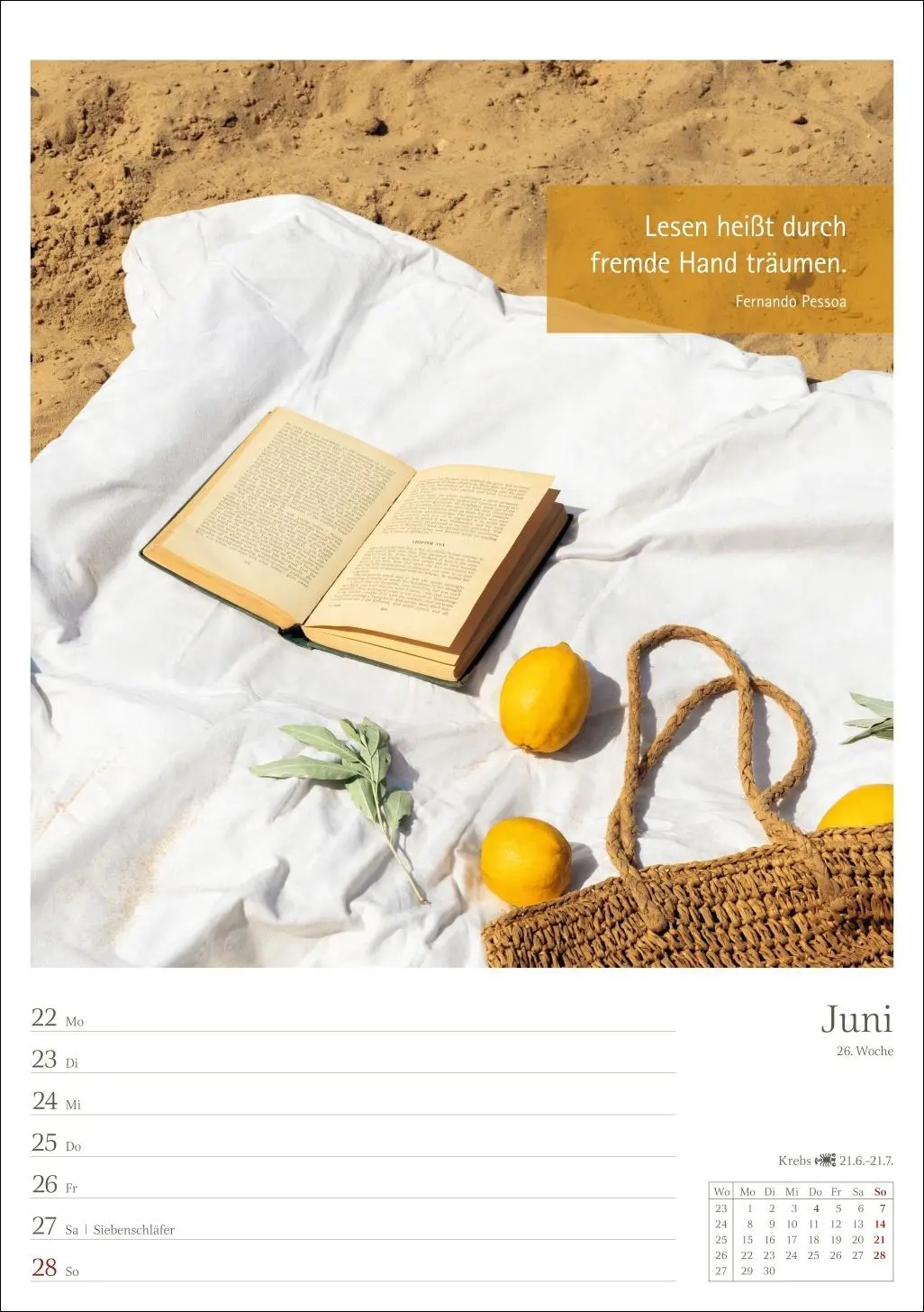Bild: 9783840036804 | Leben mit Büchern Wochenplaner 2026 - 53 Blatt mit Weisheit der...