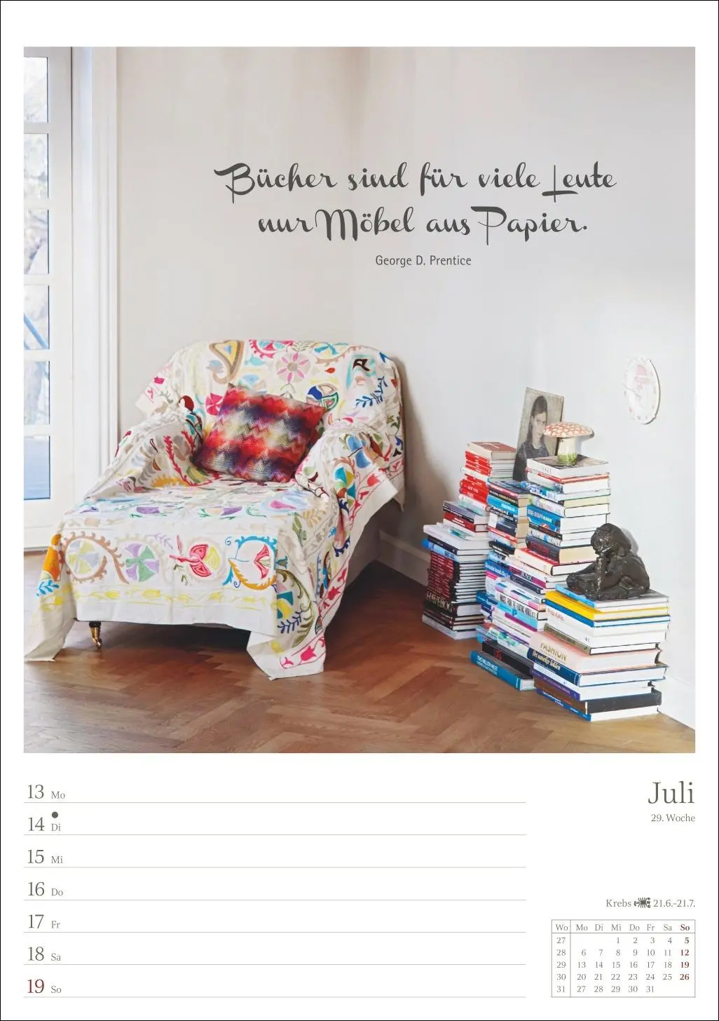 Bild: 9783840036804 | Leben mit Büchern Wochenplaner 2026 - 53 Blatt mit Weisheit der...
