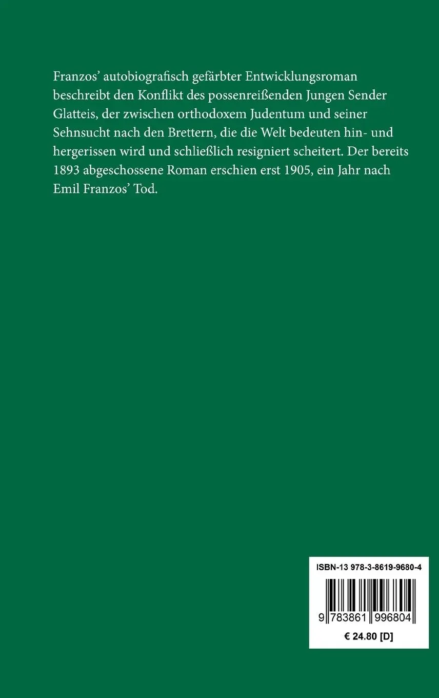 Rückseite: 9783861996804 | Der Pojaz | Karl Emil Franzos | Buch | HC runder Rücken kaschiert