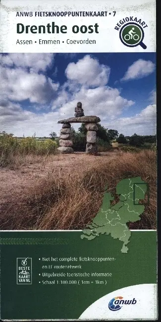 Cover: 9789018046804 | 7 Drenthe oost (Assen/Emmen/Coevorden) | Fietsknooppenuntenkaarten