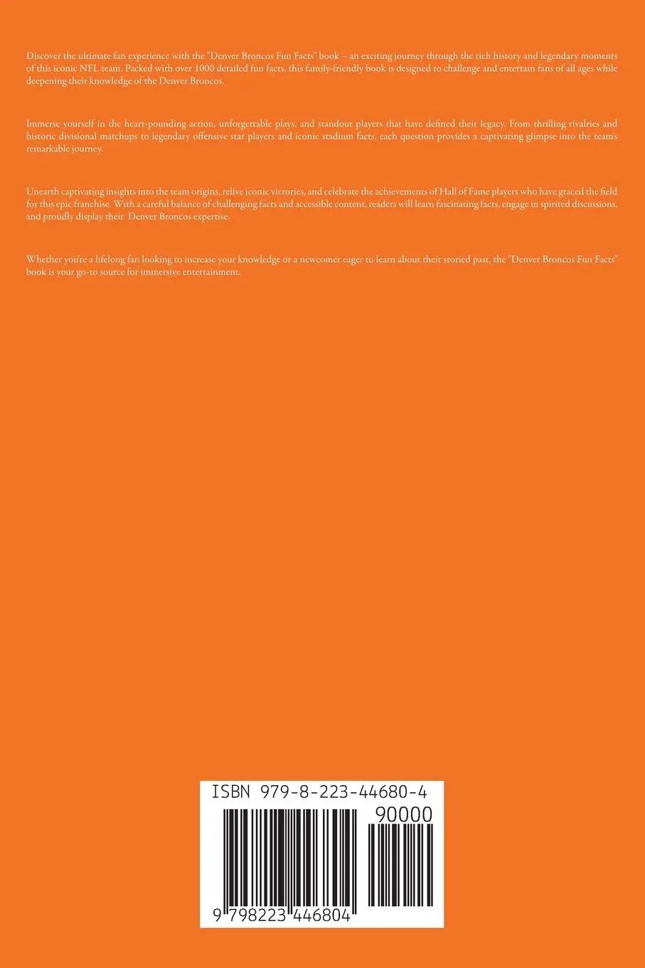 Rückseite: 9798223446804 | Denver Broncos Fun Facts | Trivia Ape | Taschenbuch | Englisch | 2023