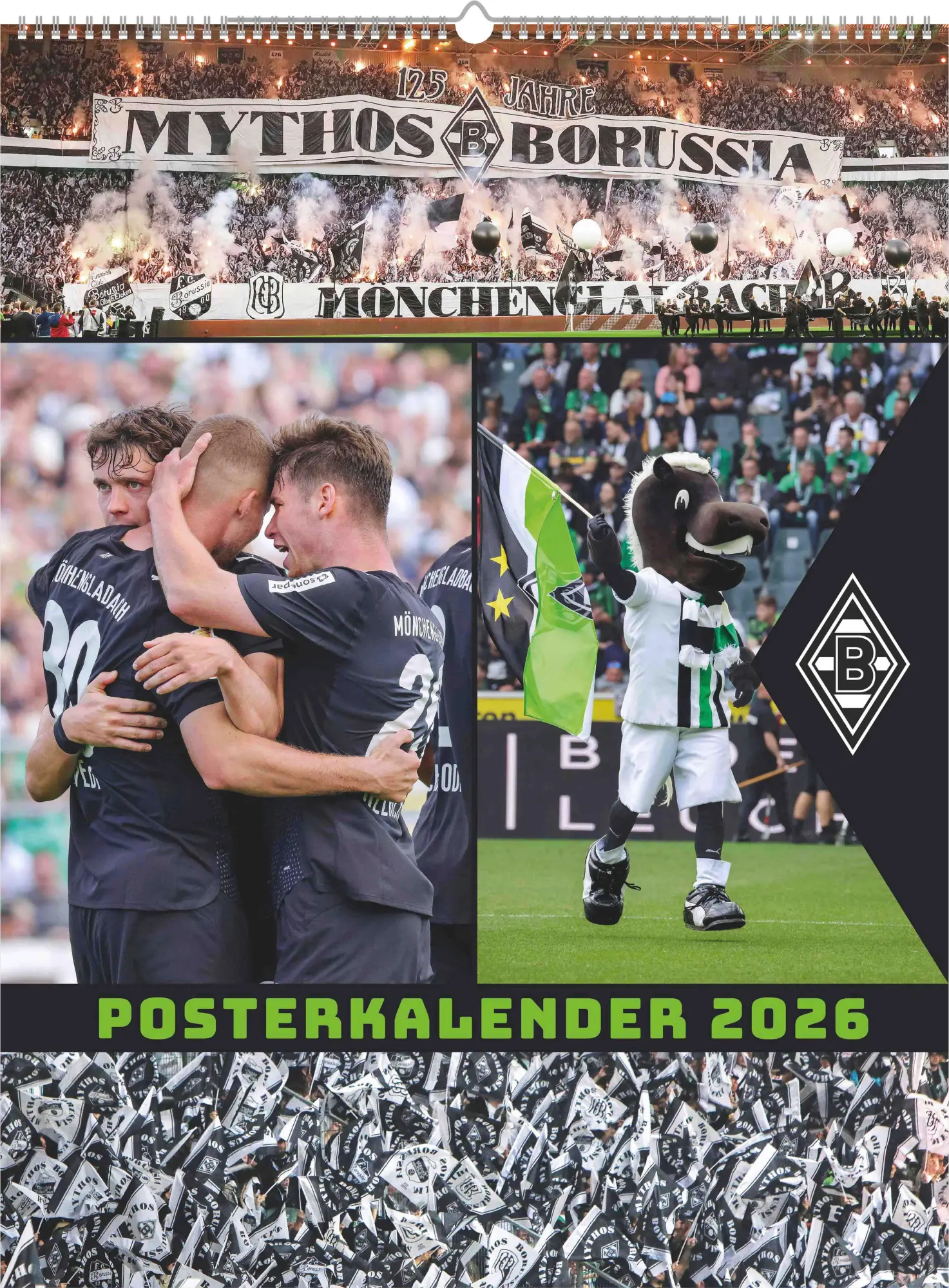 Cover: 4069095006904 | Borussia Mönchengladbach 2026 Wandkalender XL - Fußballkalender -...