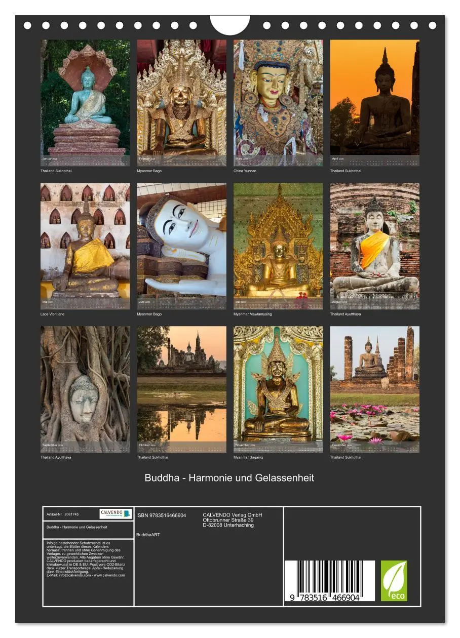 Bild: 9783516466904 | Buddha - Harmonie und Gelassenheit (Wandkalender 2026 DIN A4 hoch),...