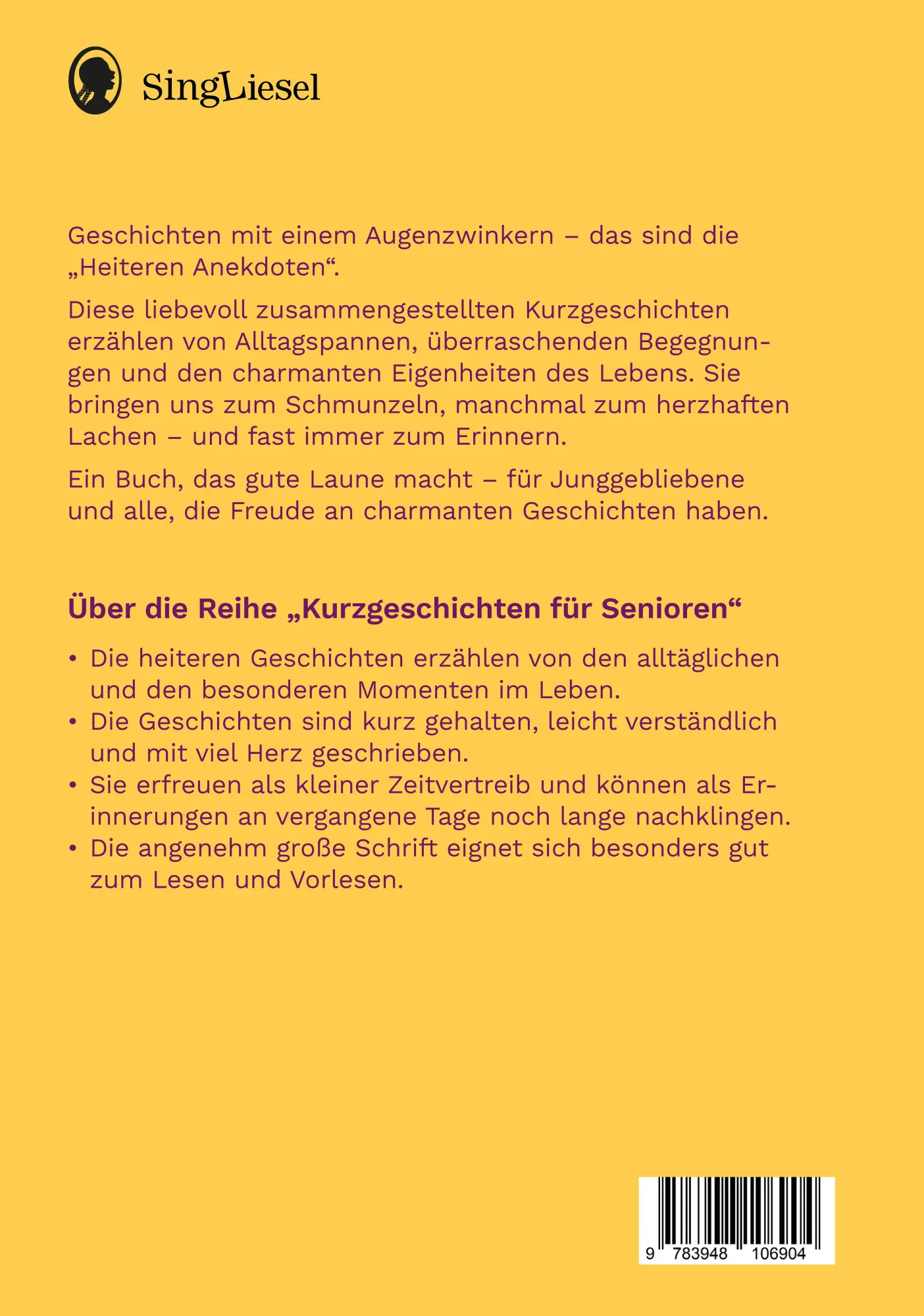 Bild: 9783948106904 | Heitere Anekdoten | Kurzgeschichten für Senioren. Großdruck | Eckert
