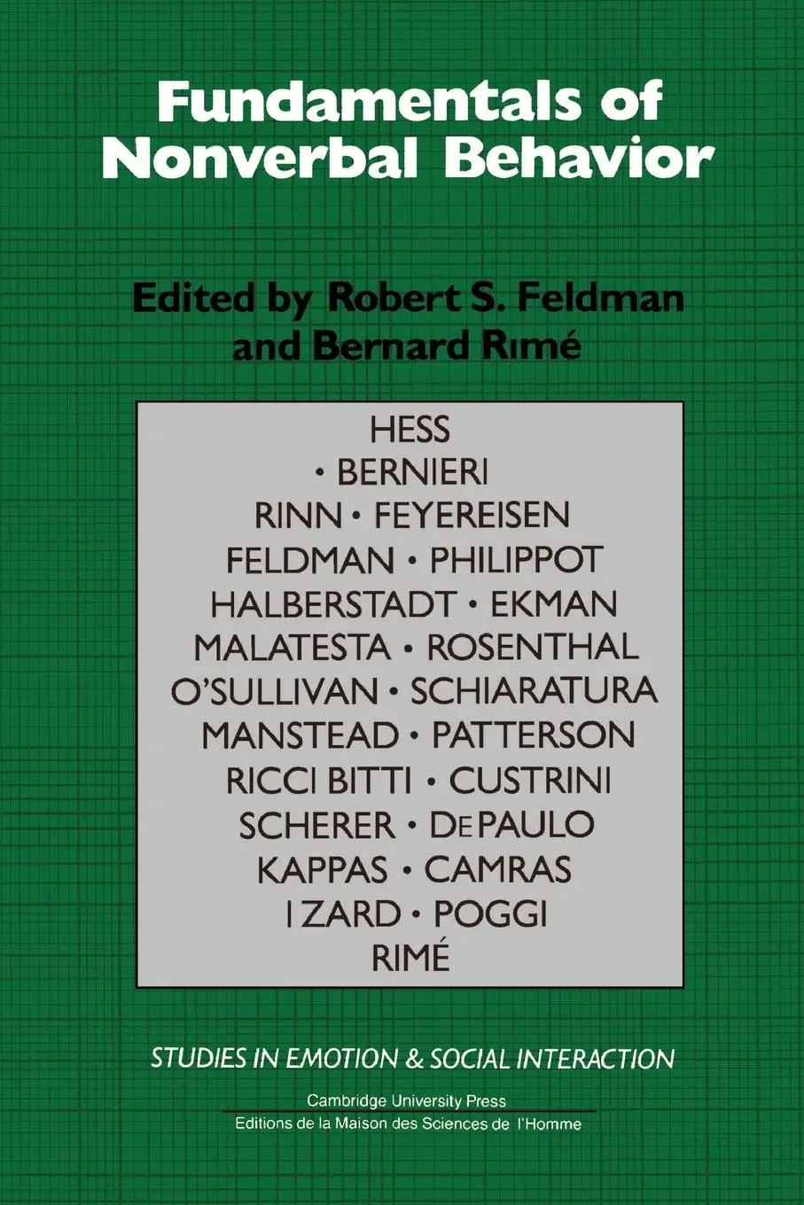 Cover: 9780521367004 | Fundamentals of Nonverbal Behavior | Robert S. Feldman (u. a.) | Buch