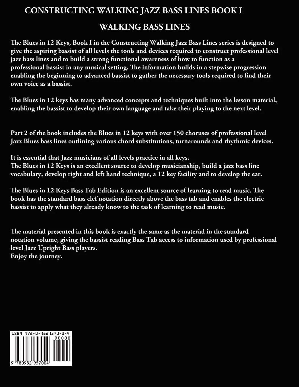 Rückseite: 9780982957004 | Constructing Walking Jazz Bass Lines Book I Walking Bass Lines | Buch