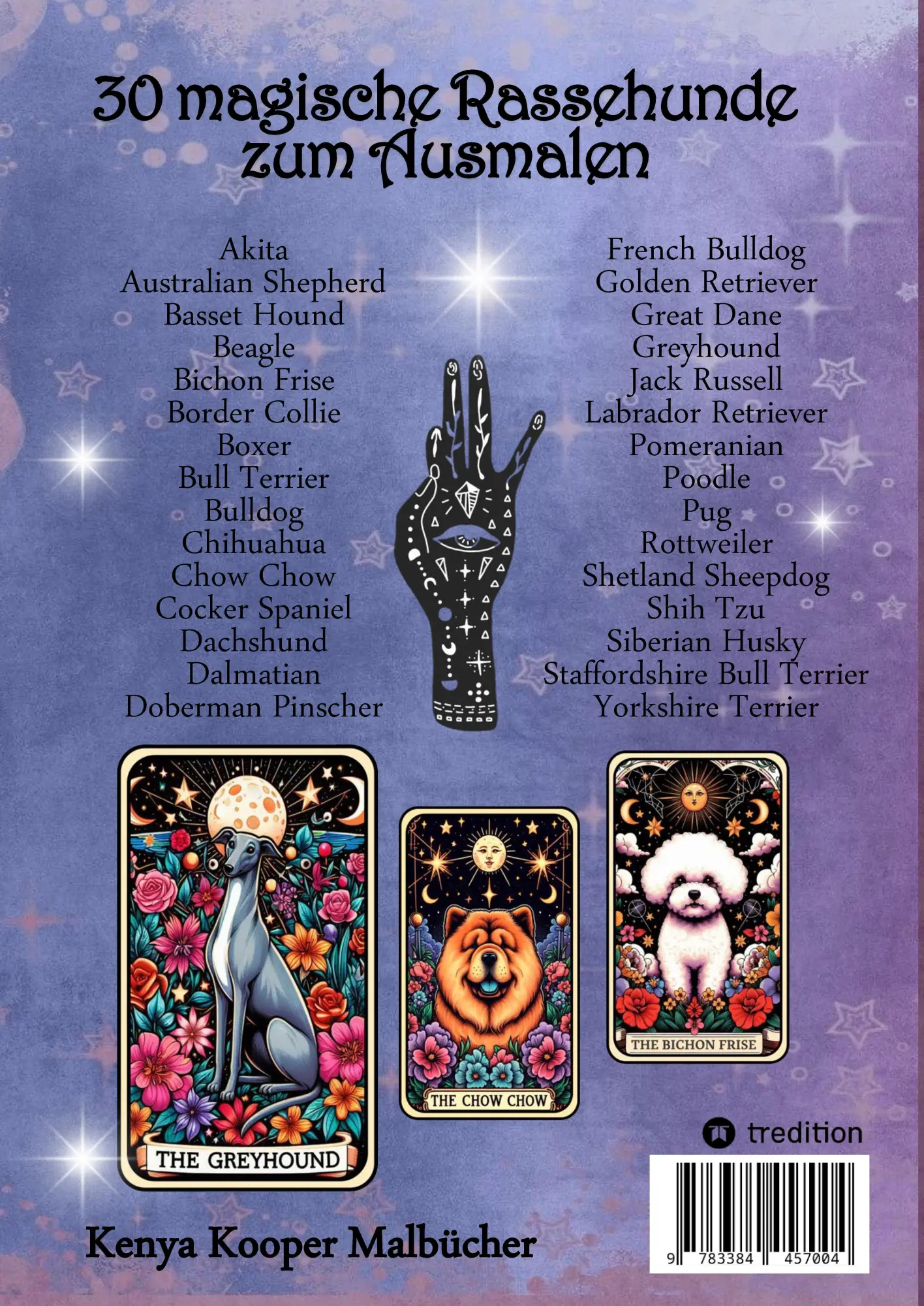 Rückseite: 9783384457004 | Tarot Malbuch - Tarotkarten Hunde - Entspannung, Meditation und Magie