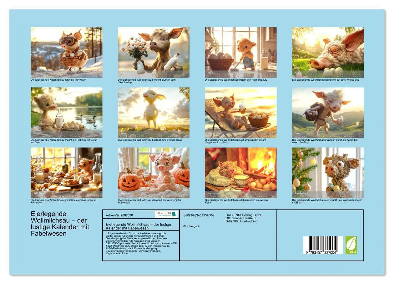 Bild: 9783457337004 | Eierlegende Wollmilchsau - der lustige Kalender mit Fabelwesen...