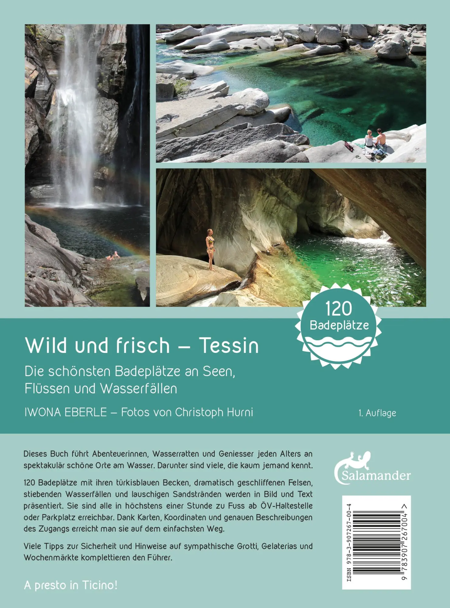 Rückseite: 9783907267004 | TESSIN | Die schönsten Badeplätze an Seen, Flüssen und Wasserfällen
