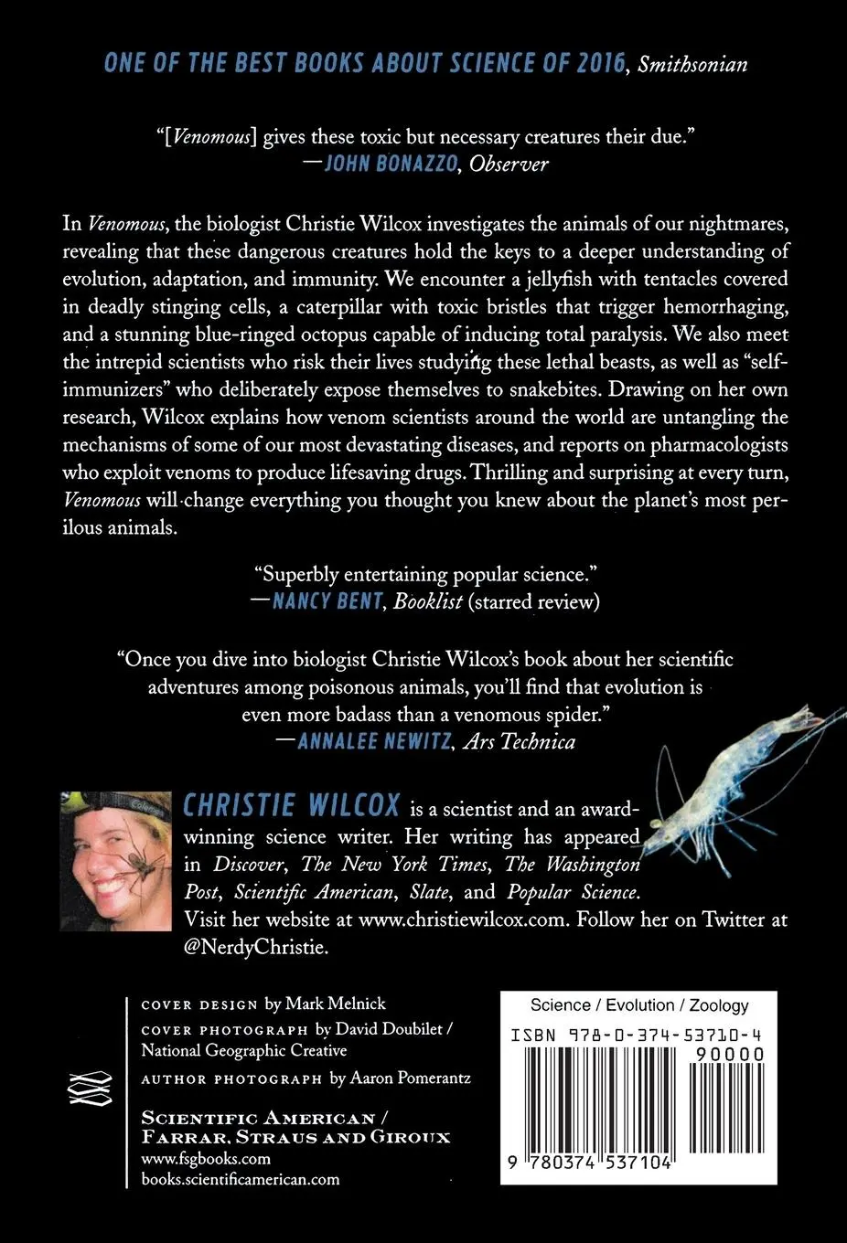 Rückseite: 9780374537104 | Venomous | Christie Wilcox | Taschenbuch | Englisch | 2017
