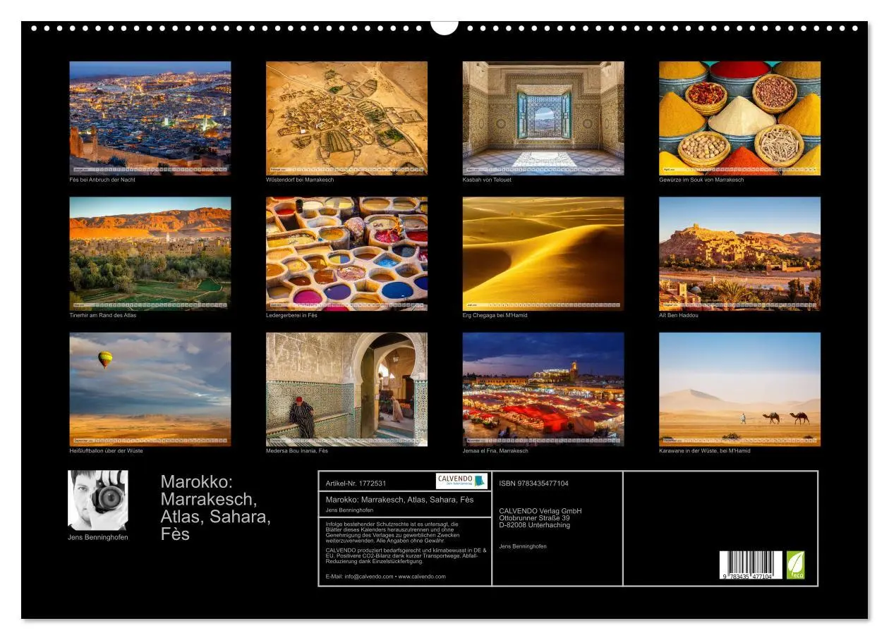 Bild: 9783435477104 | Marokko: Marrakesch, Atlas, Sahara, Fès (Wandkalender 2025 DIN A2...