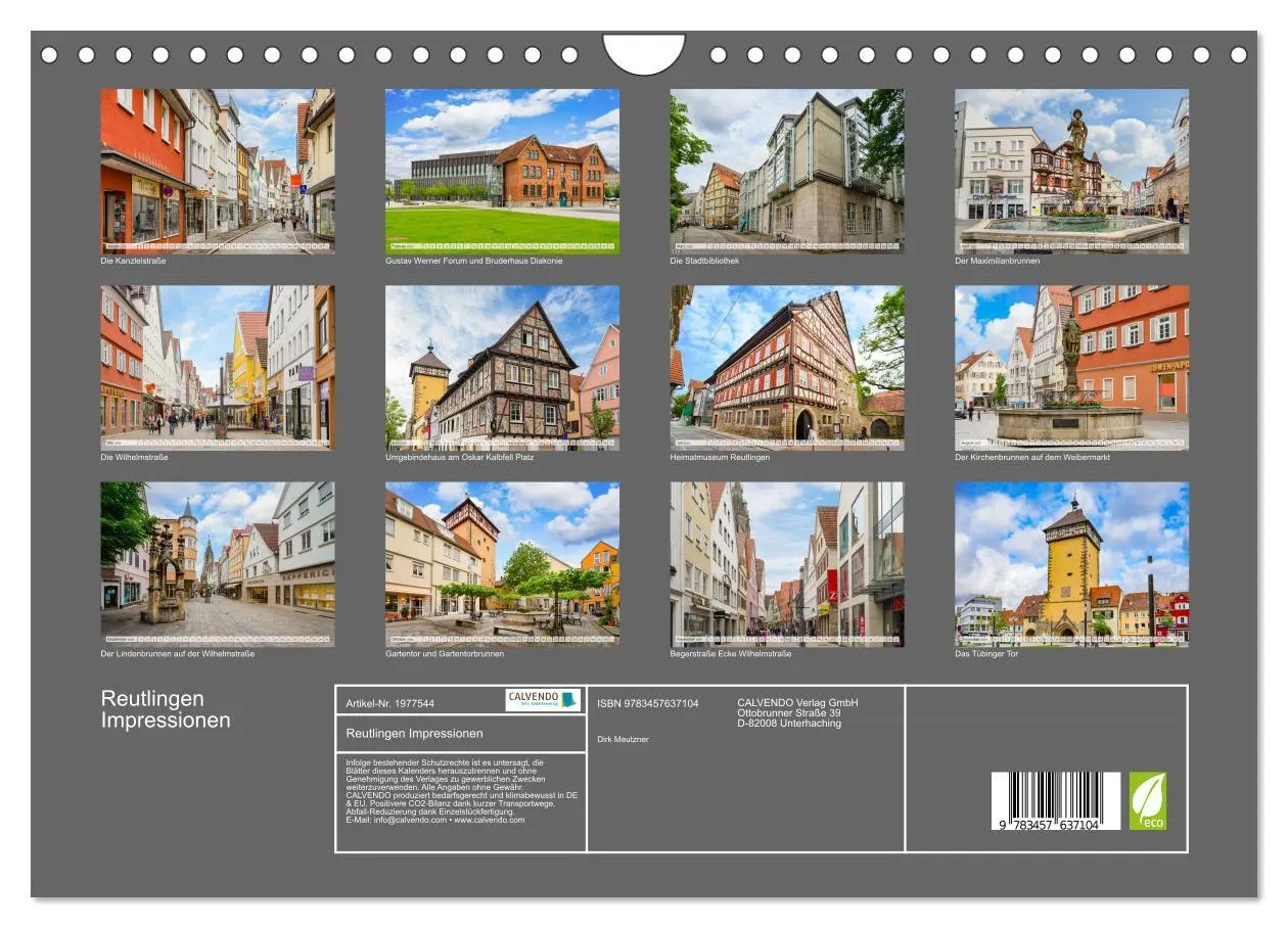 Bild: 9783457637104 | Reutlingen Impressionen (Wandkalender 2026 DIN A4 quer), CALVENDO...