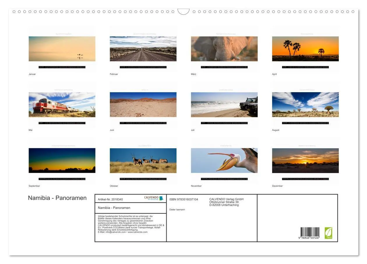 Bild: 9783516037104 | Namibia - Panoramen (Wandkalender 2026 DIN A2 quer), CALVENDO...