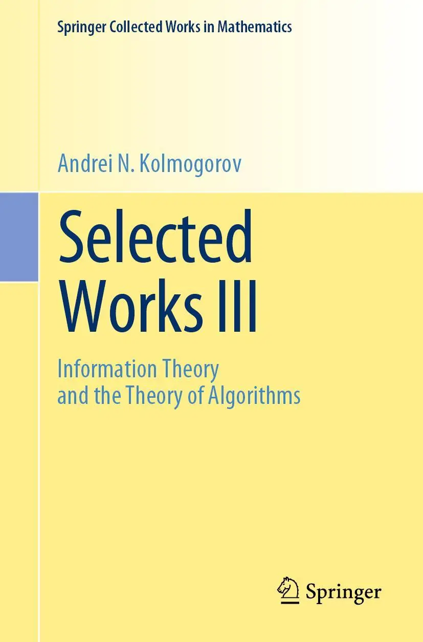 Cover: 9789402417104 | Selected Works III | Information Theory and the Theory of Algorithms