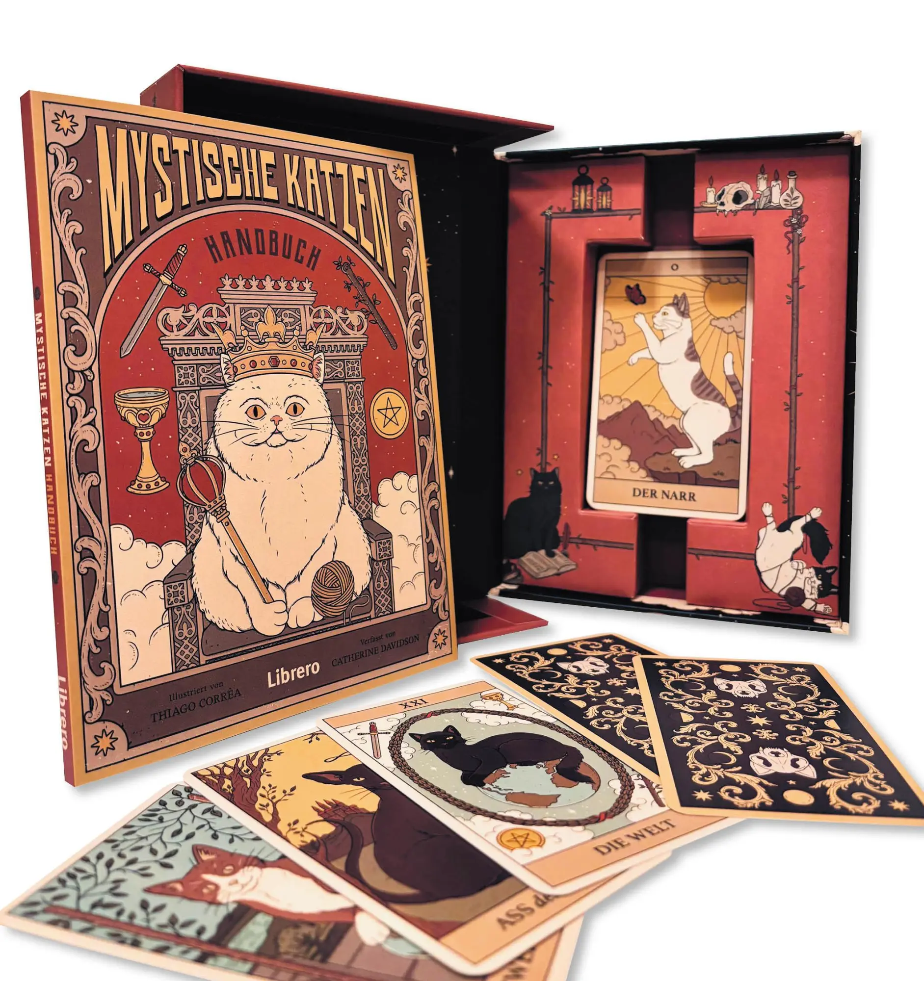 Bild: 9789463597104 | Tarot Mystische Katzen | 78 Tarotkarten und Handbuch | Davidson | Buch
