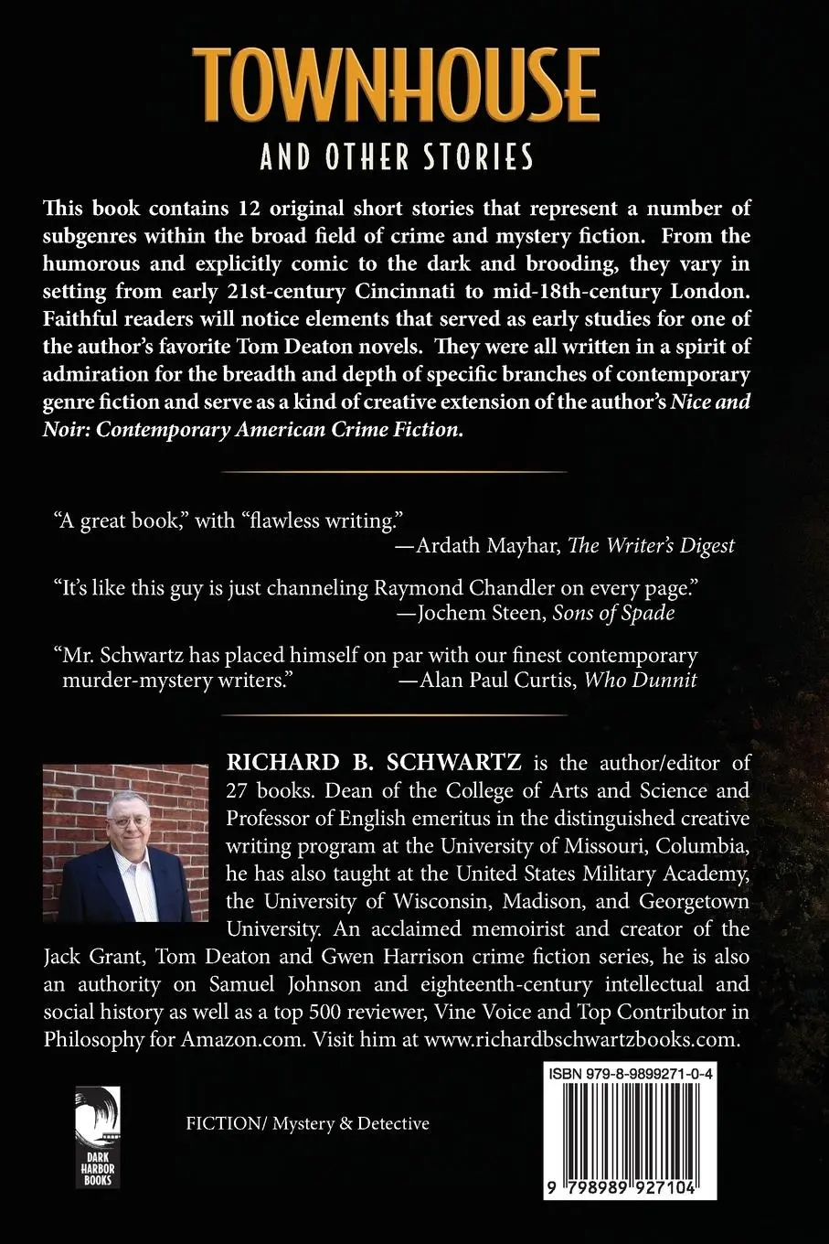 Rückseite: 9798989927104 | Townhouse and Other Stories | Richard B. Schwartz | Taschenbuch | 2024
