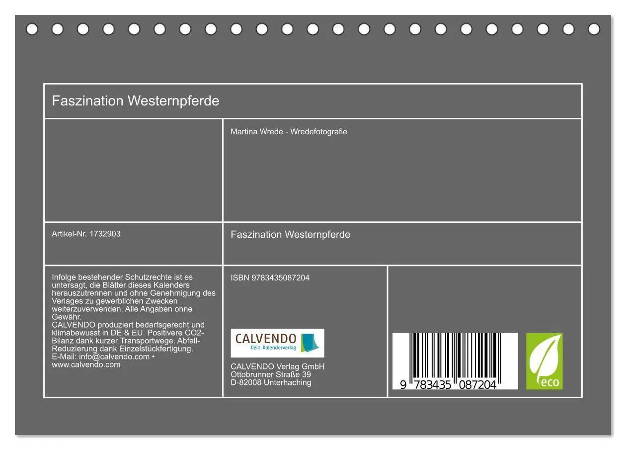 Bild: 9783435087204 | Faszination Westernpferde (Tischkalender 2025 DIN A5 quer),...