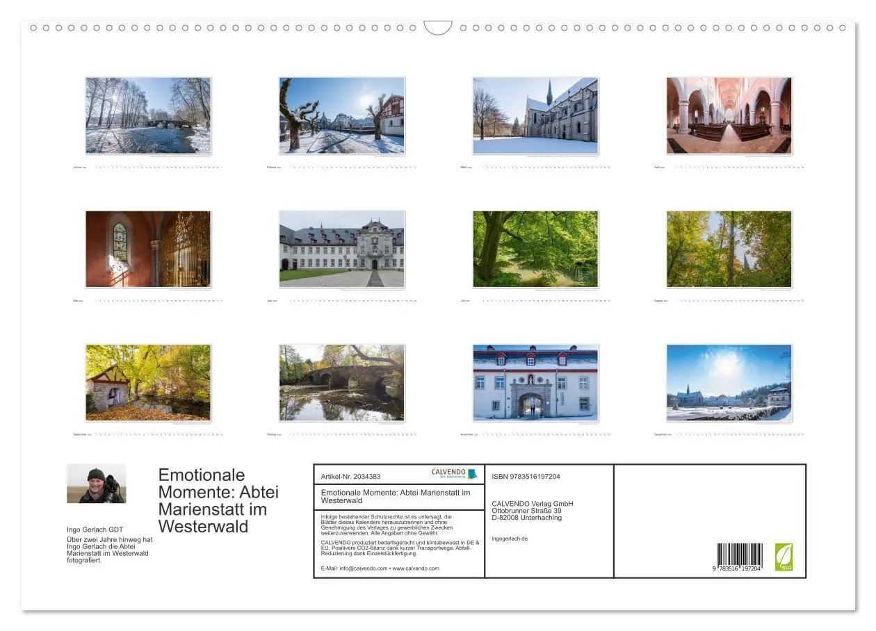 Bild: 9783516197204 | Emotionale Momente: Abtei Marienstatt im Westerwald (Wandkalender...