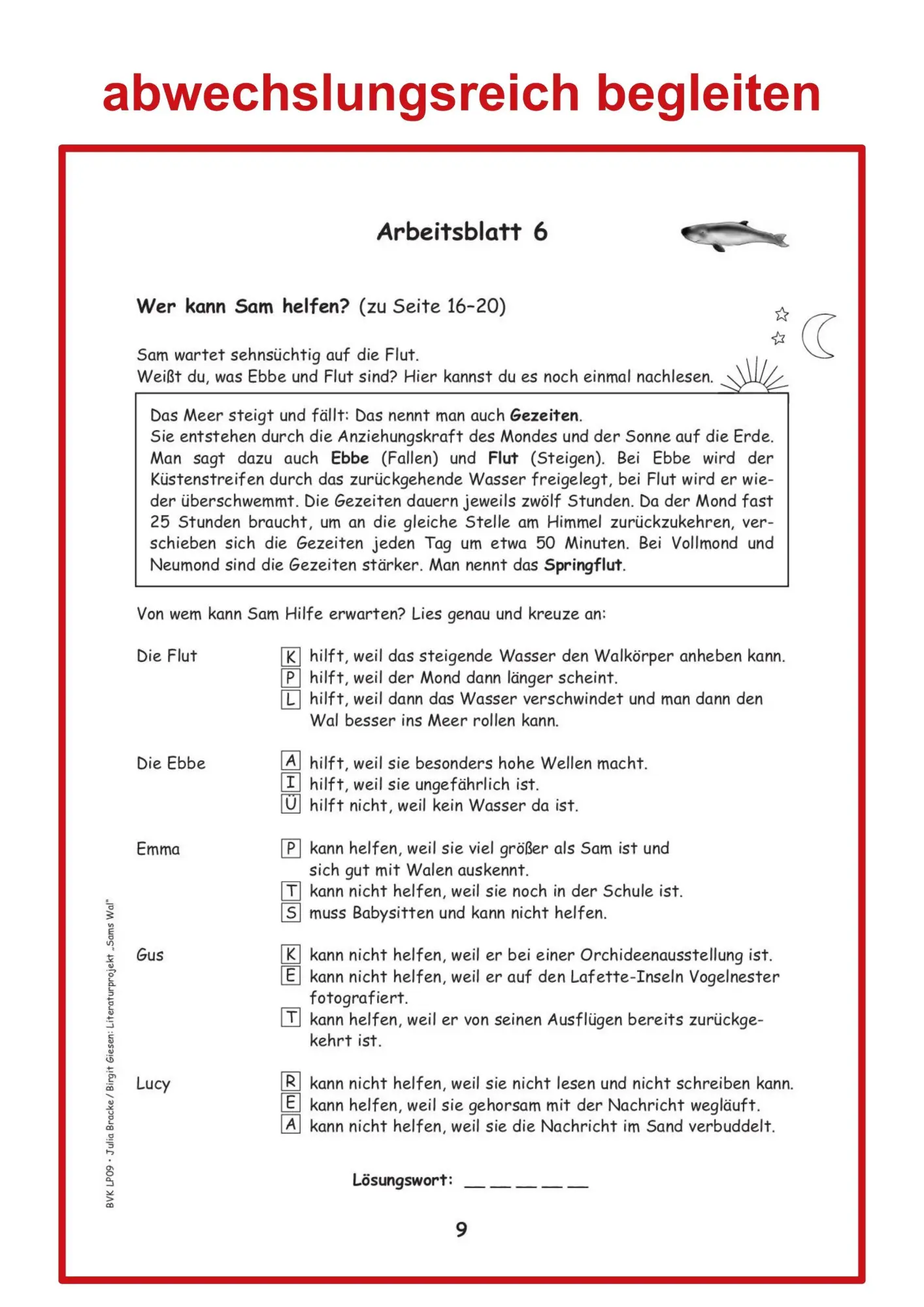 Bild: 9783936577204 | Literaturprojekt zu "Sams Wal" | Für 2.-4. Klasse | Birgit Giesen