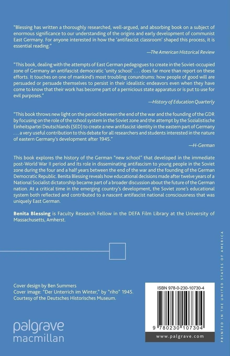 Rückseite: 9780230107304 | The Antifascist Classroom | B. Blessing | Taschenbuch | xvi | Englisch