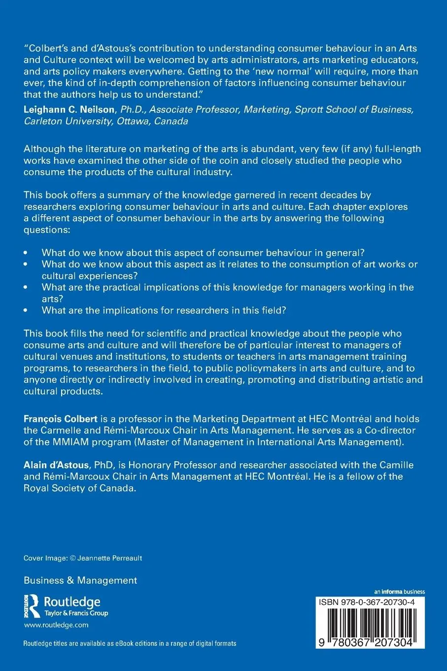 Rückseite: 9780367207304 | Consumer Behaviour and the Arts | A Marketing Perspective | Buch