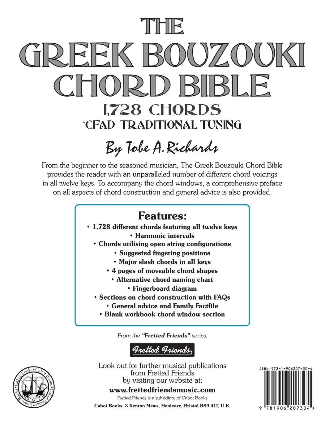 Rückseite: 9781906207304 | The Greek Bouzouki Chord Bible: CFAD Standard Tuning 1,728 Chords