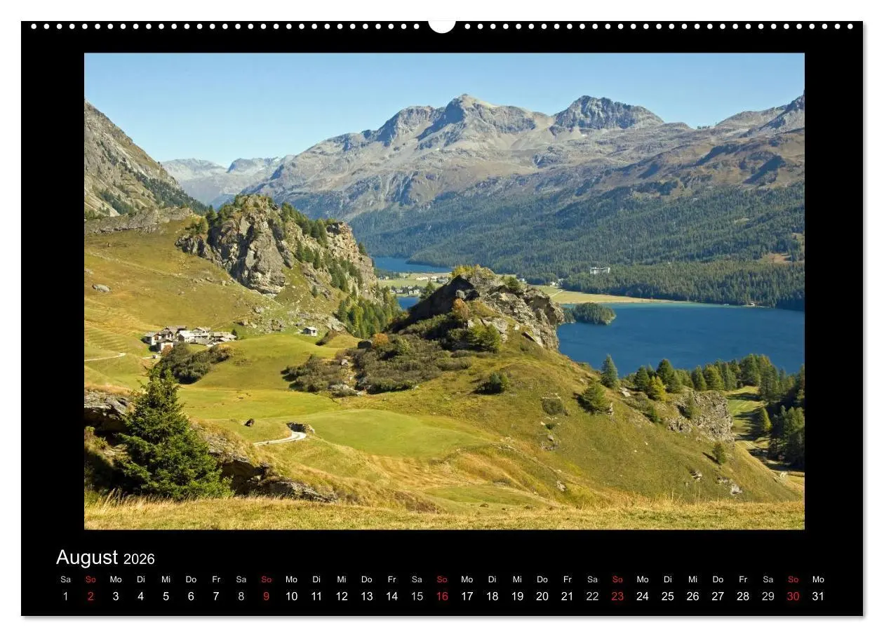 Bild: 9783516017304 | Oberengadin (Wandkalender 2026 DIN A2 quer), CALVENDO Monatskalender