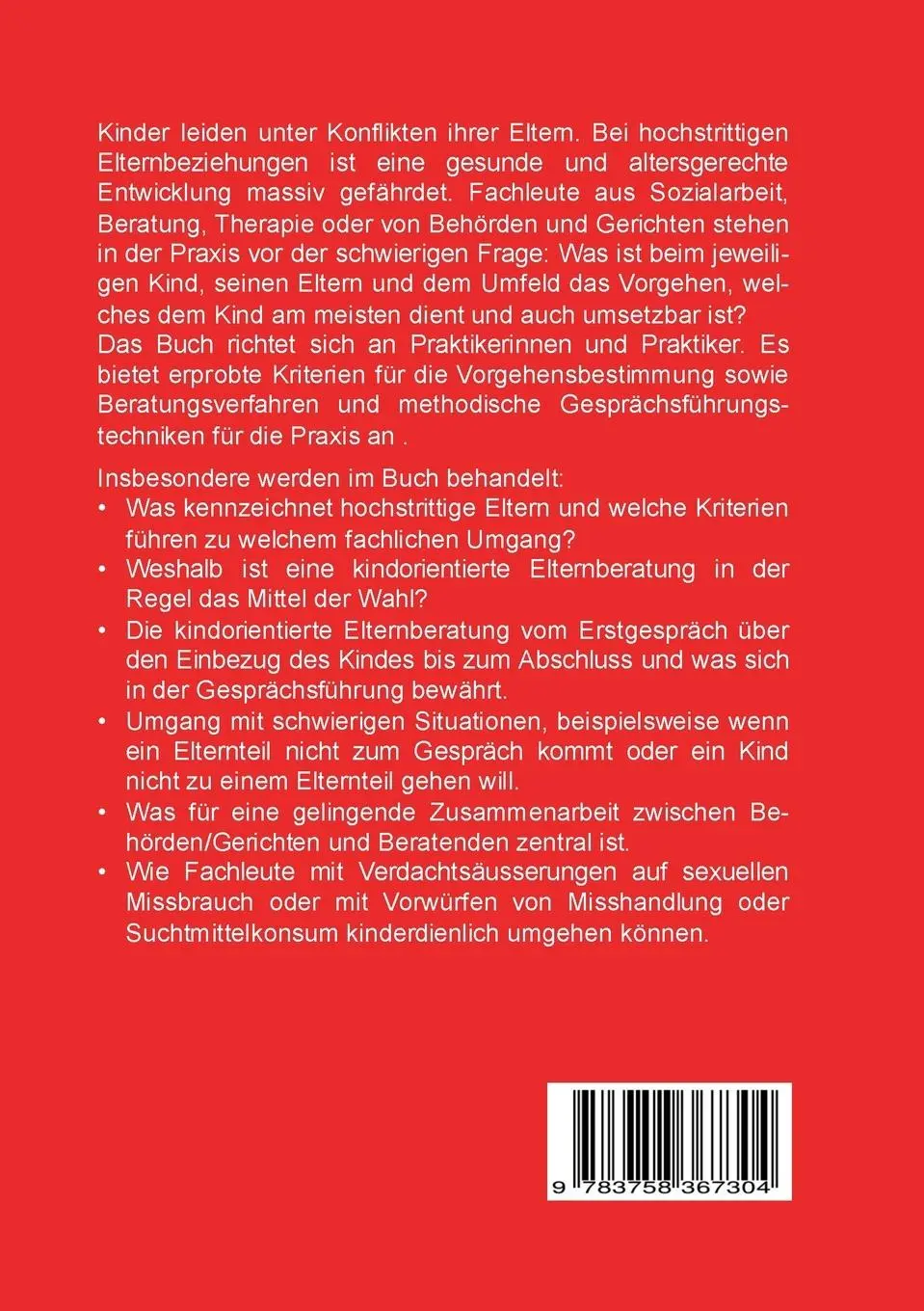 Rückseite: 9783758367304 | Hochstrittige Eltern | Daniel Pfister-Wiederkehr | Taschenbuch | 2021