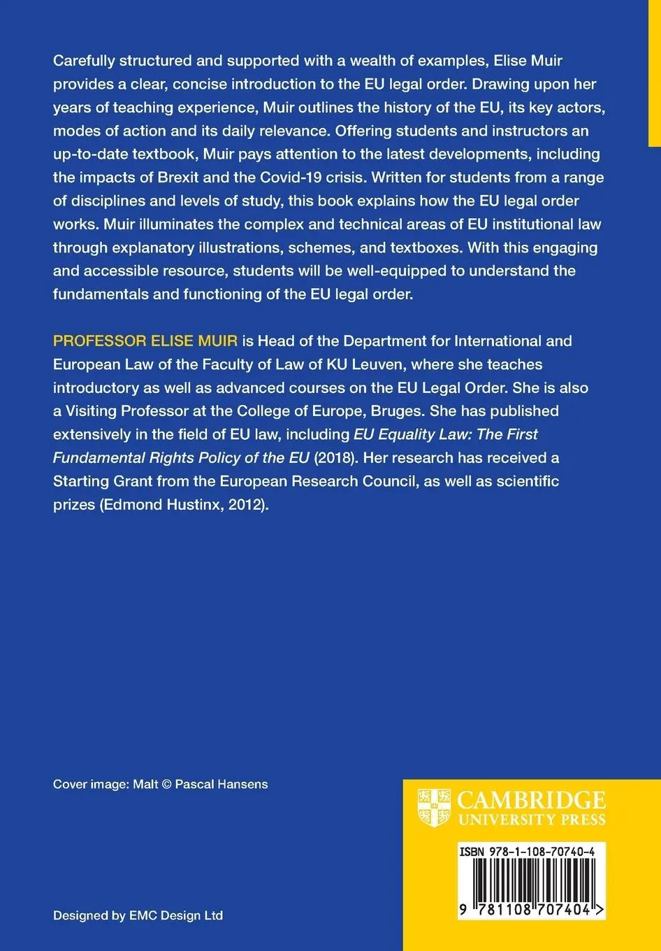 Rückseite: 9781108707404 | An Introduction to the EU Legal Order | Elise Muir | Taschenbuch