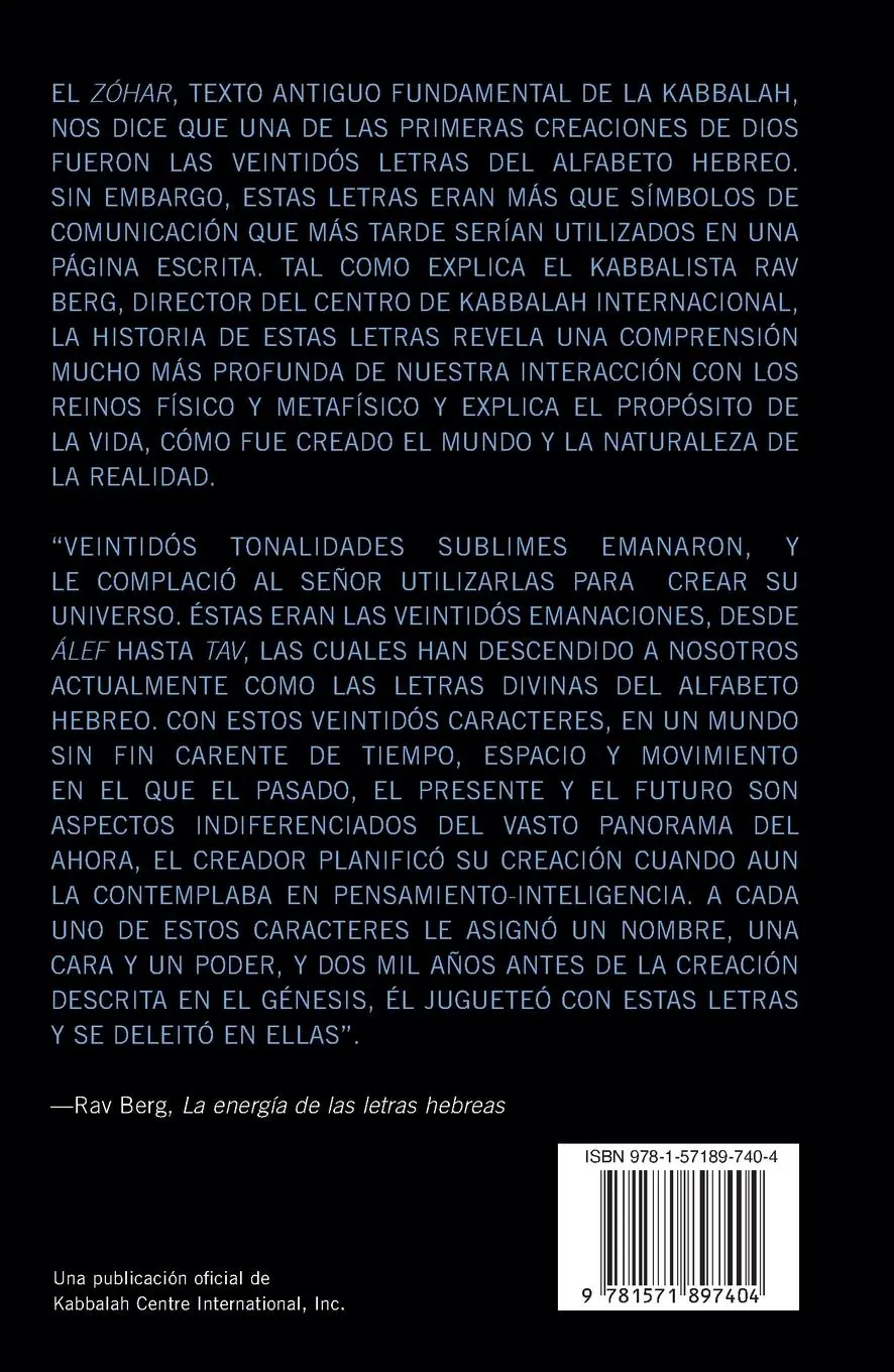 Rückseite: 9781571897404 | La Energía de las Letras Hebreas | Rav Berg | Taschenbuch | Spanisch