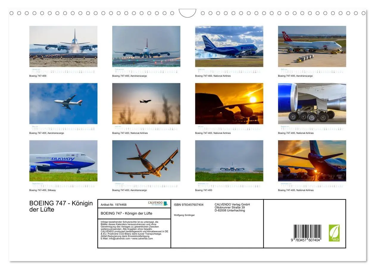 Bild: 9783457607404 | BOEING 747 - Königin der Lüfte (Wandkalender 2026 DIN A3 quer),...