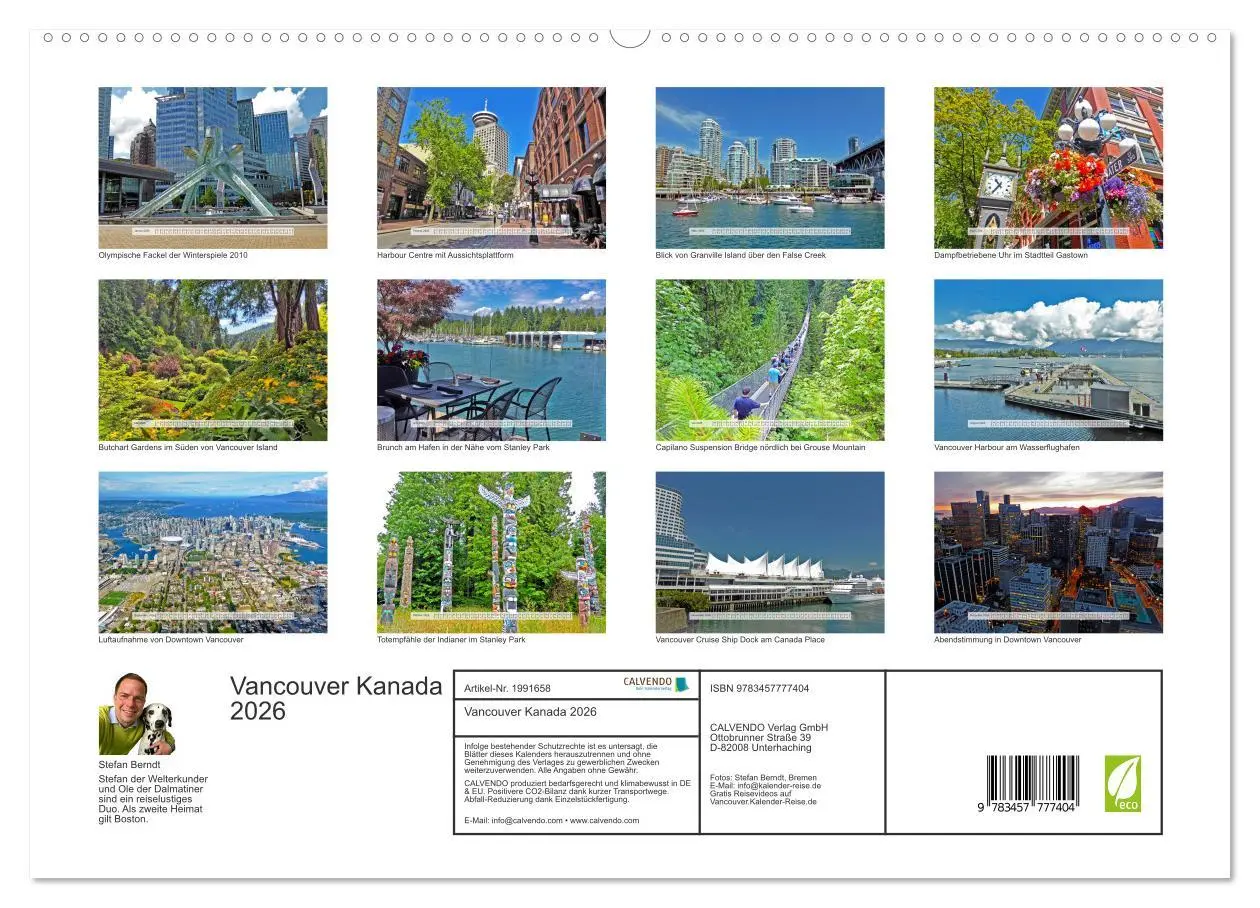 Bild: 9783457777404 | Vancouver Kanada 2026 (Wandkalender 2026 DIN A2 quer), CALVENDO...