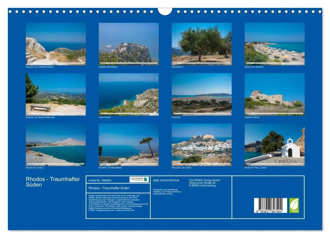 Bild: 9783457847404 | Rhodos - Traumhafter Süden (Wandkalender 2026 DIN A3 quer),...
