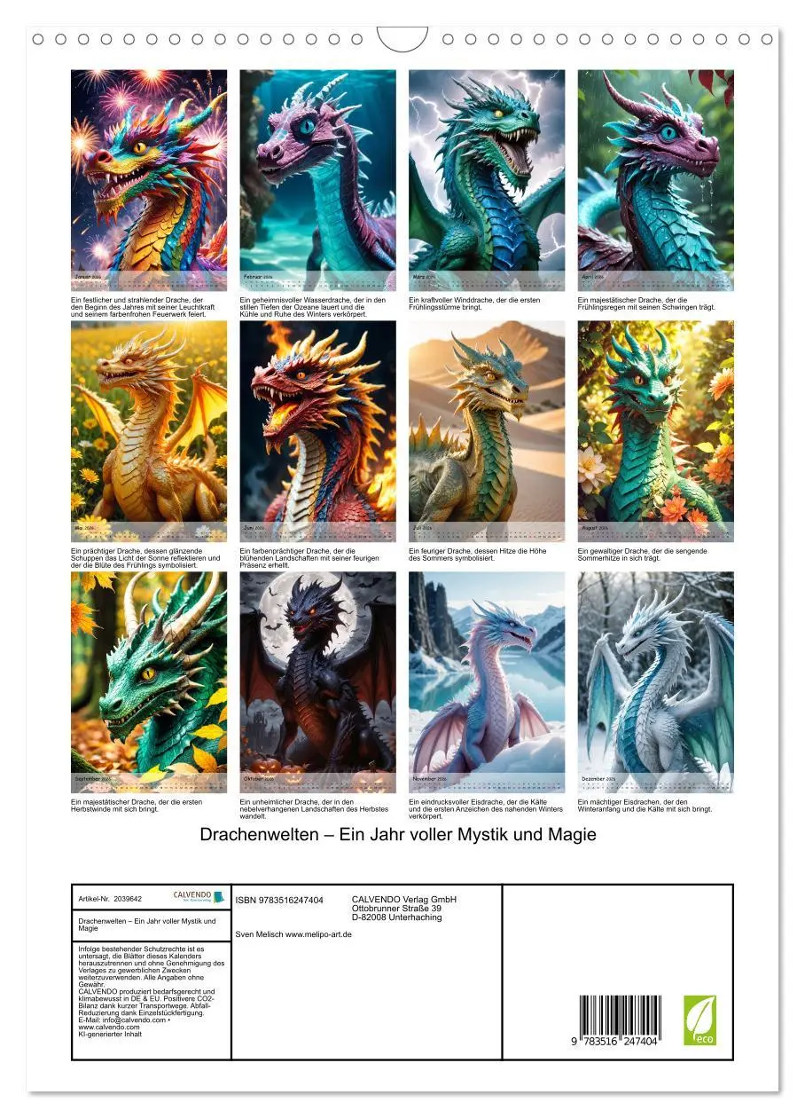 Bild: 9783516247404 | Drachenwelten - Ein Jahr voller Mystik und Magie (Wandkalender 2026...