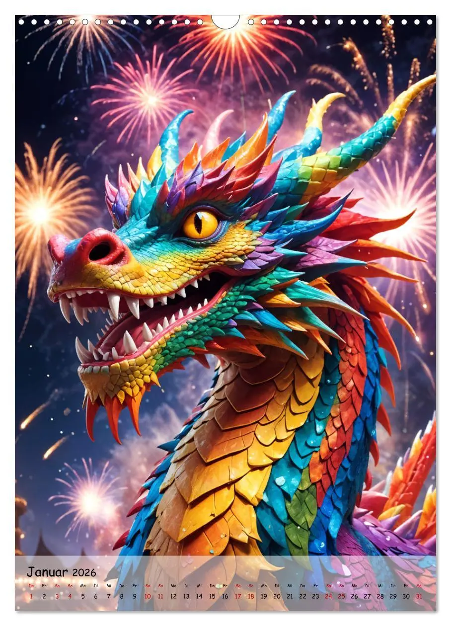 Bild: 9783516247404 | Drachenwelten - Ein Jahr voller Mystik und Magie (Wandkalender 2026...