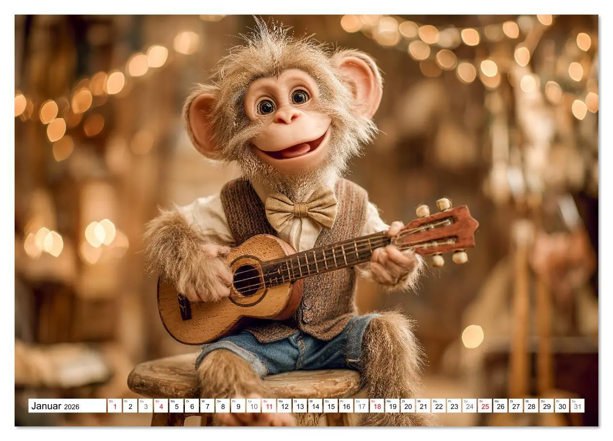 Bild: 9783516627404 | Affentheater - Kinderkalender mit lustigen Affen in verschiedenen...