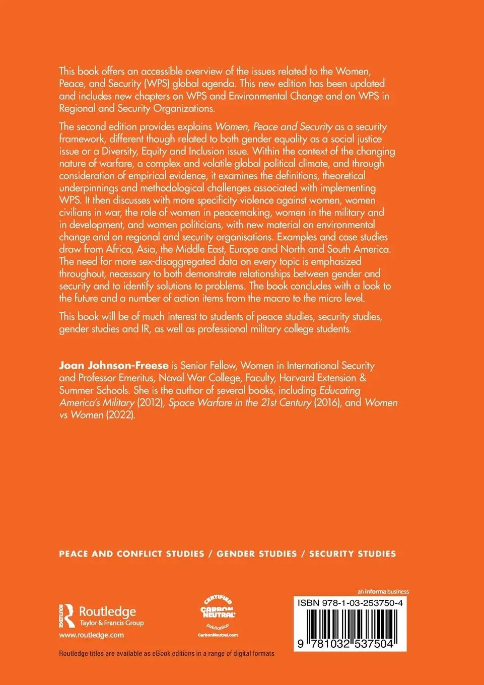 Rückseite: 9781032537504 | Women, Peace and Security | An Introduction | Joan Johnson-Freese