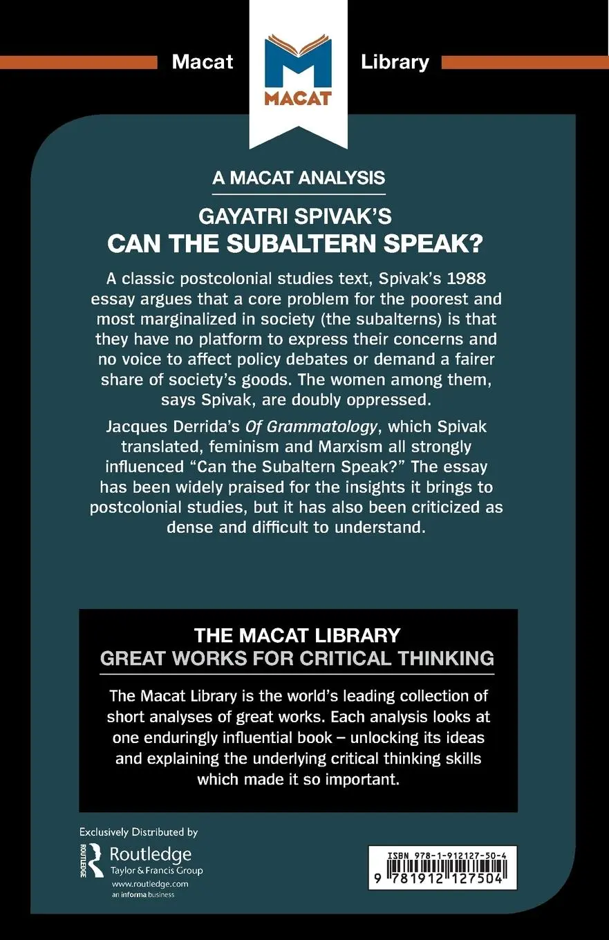 Rückseite: 9781912127504 | An Analysis of Gayatri Chakravorty Spivak's Can the Subaltern Speak?