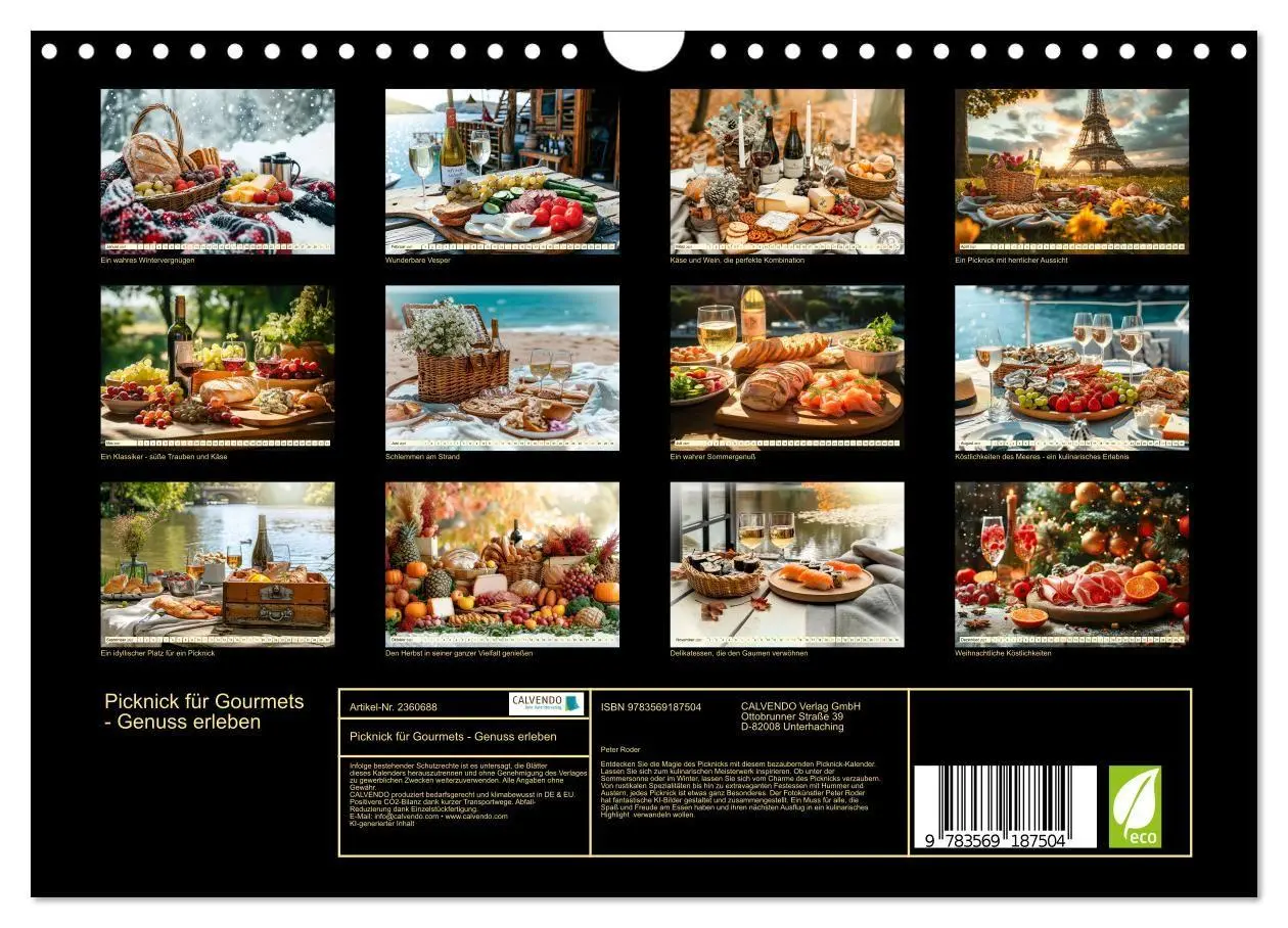 Bild: 9783569187504 | Picknick für Gourmets - Genuss erleben (Wandkalender 2027 DIN A4...
