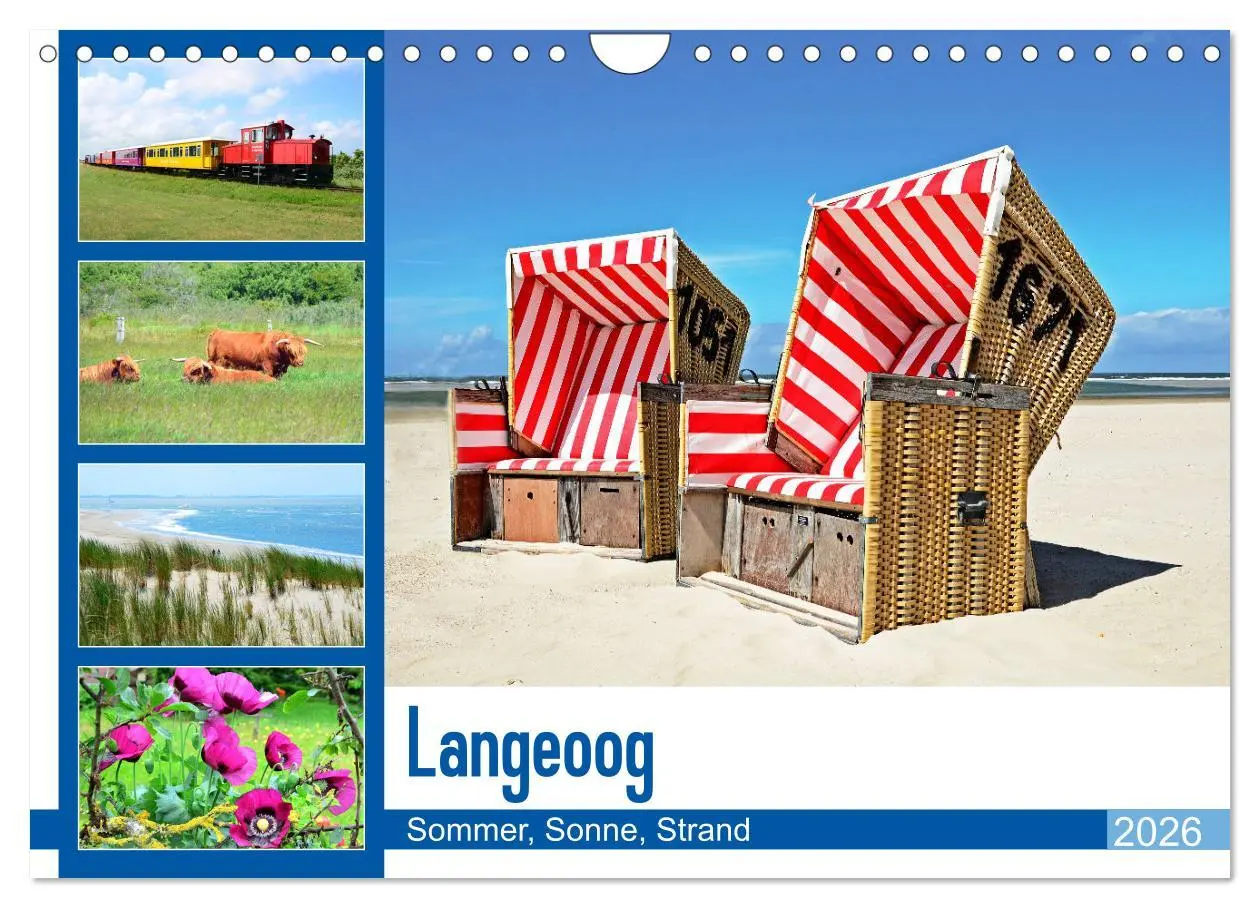 Cover: 9783457827604 | Langeoog - Sommer, Sonne, Strand (Wandkalender 2026 DIN A4 quer),...