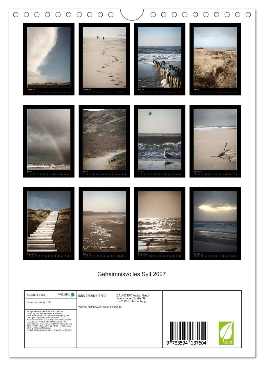 Bild: 9783594137604 | Geheimnisvolles Sylt 2027 (Wandkalender 2027 DIN A4 hoch), CALVENDO...