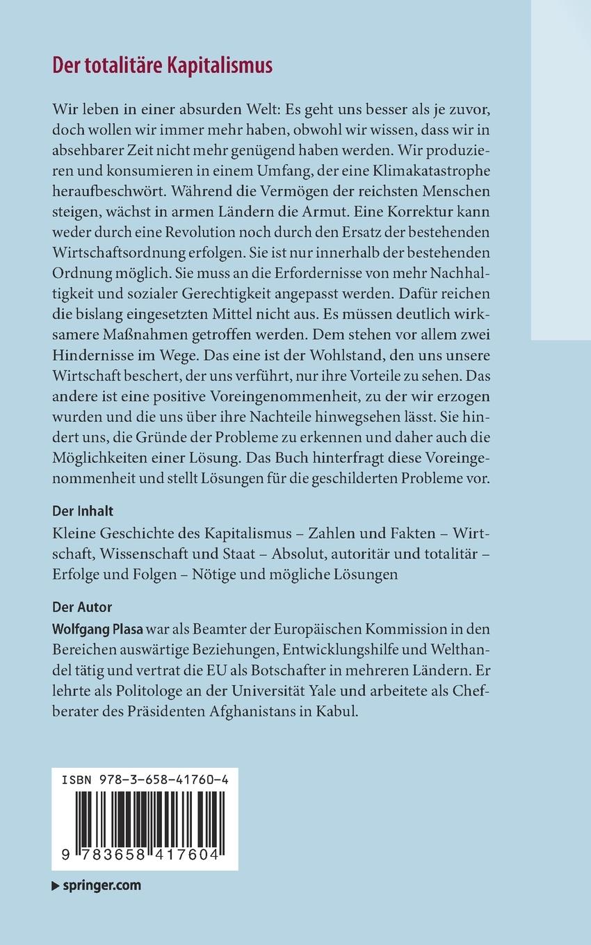 Rückseite: 9783658417604 | Der totalitäre Kapitalismus | Wolfgang Plasa | Taschenbuch | Paperback