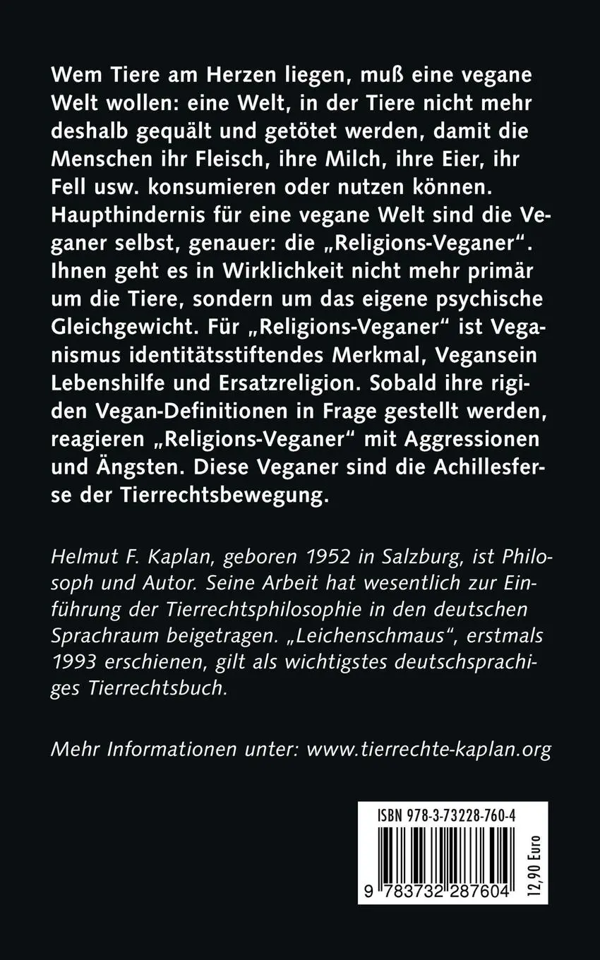 Rückseite: 9783732287604 | Vegan soll keine Religion sein | Für eine realistische Ethik | Kaplan