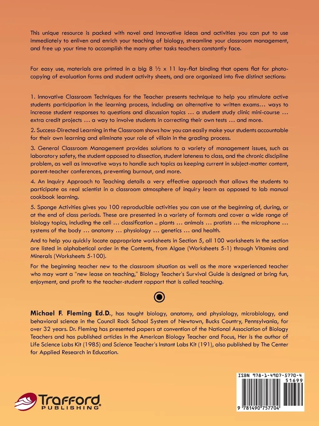 Rückseite: 9781490757704 | The Biology Teacher's Survival Guide | Michael F. Fleming | Buch