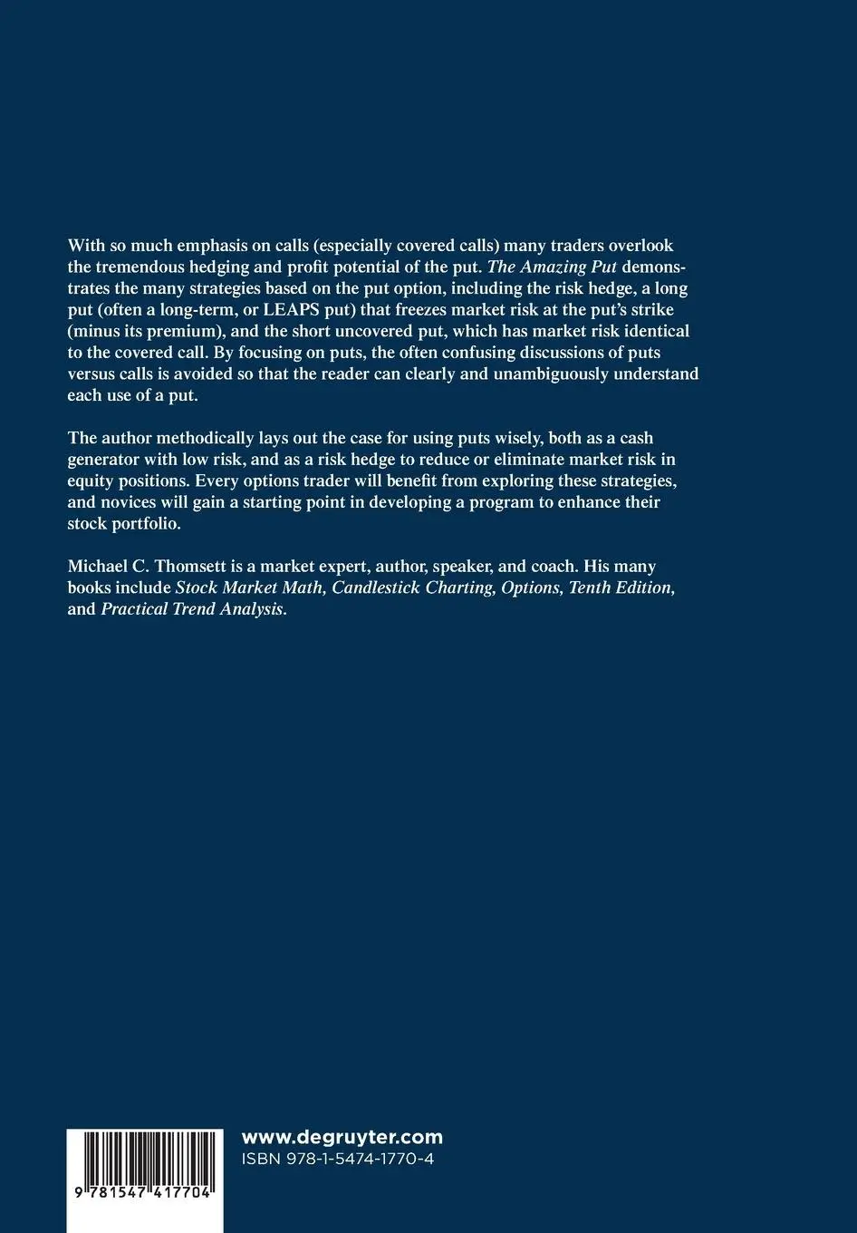 Rückseite: 9781547417704 | The Amazing Put | The Overlooked Option and Low-Risk Strategies | Buch