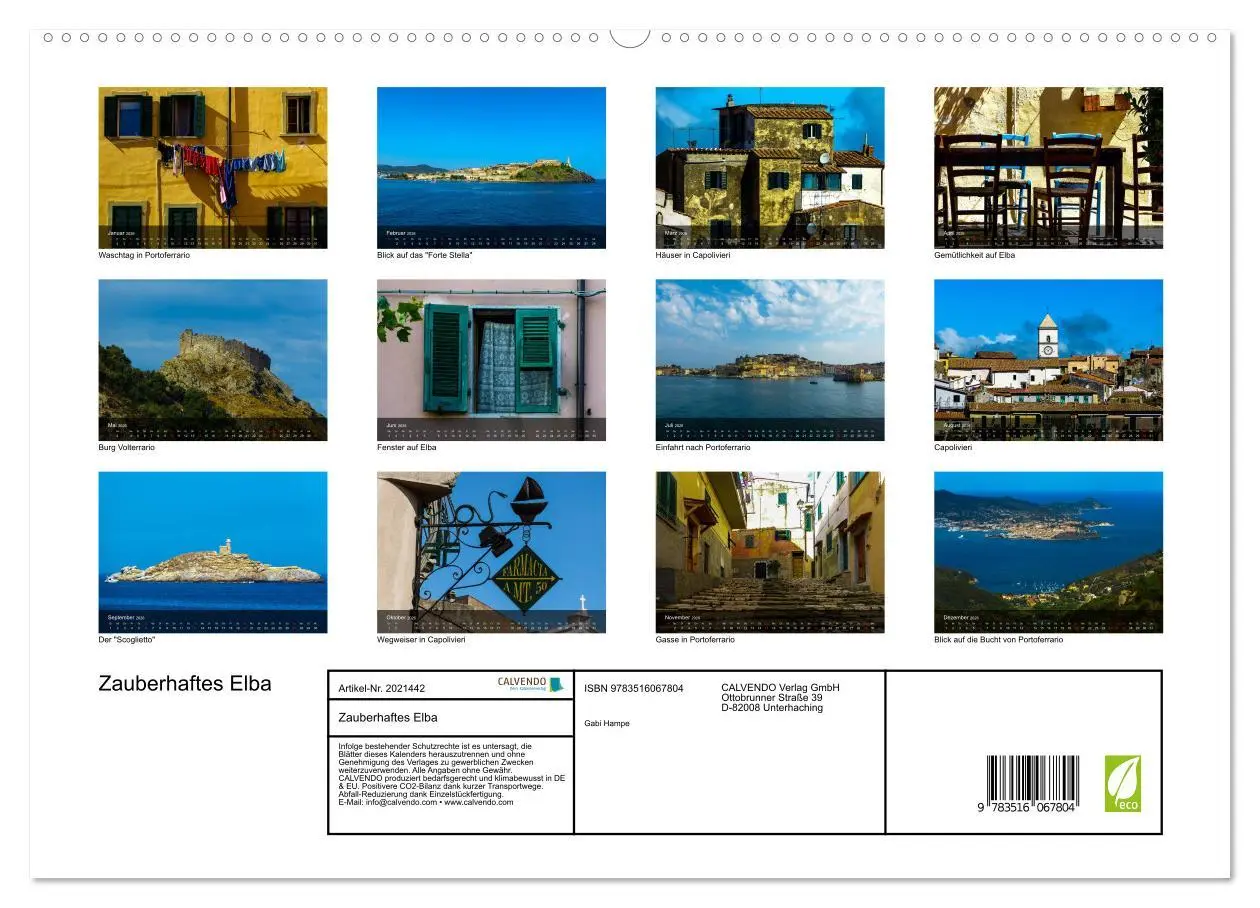 Bild: 9783516067804 | Zauberhaftes Elba (hochwertiger Premium Wandkalender 2026 DIN A2...