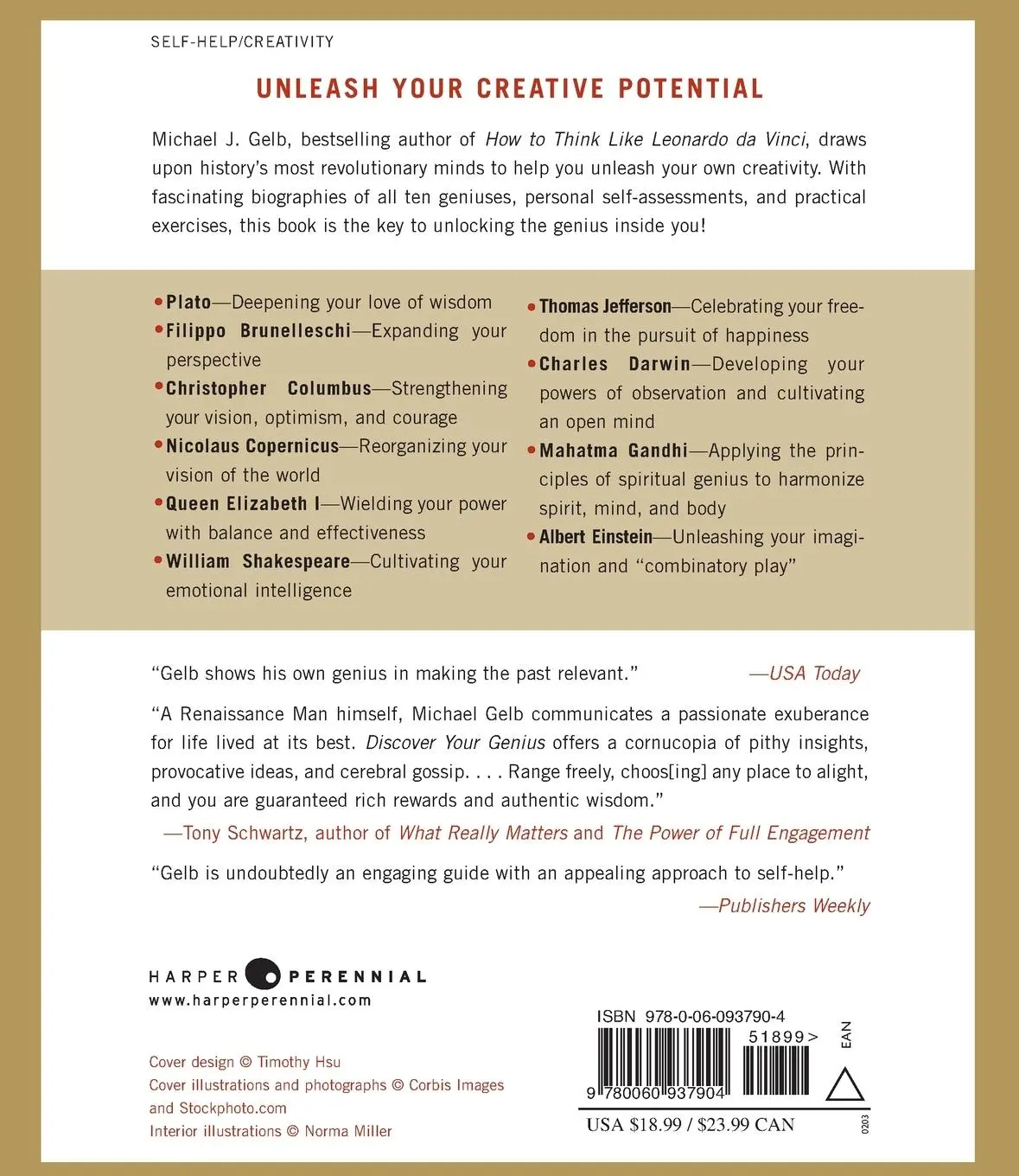 Rückseite: 9780060937904 | Discover Your Genius | Michael J. Gelb | Taschenbuch | Englisch | 2021