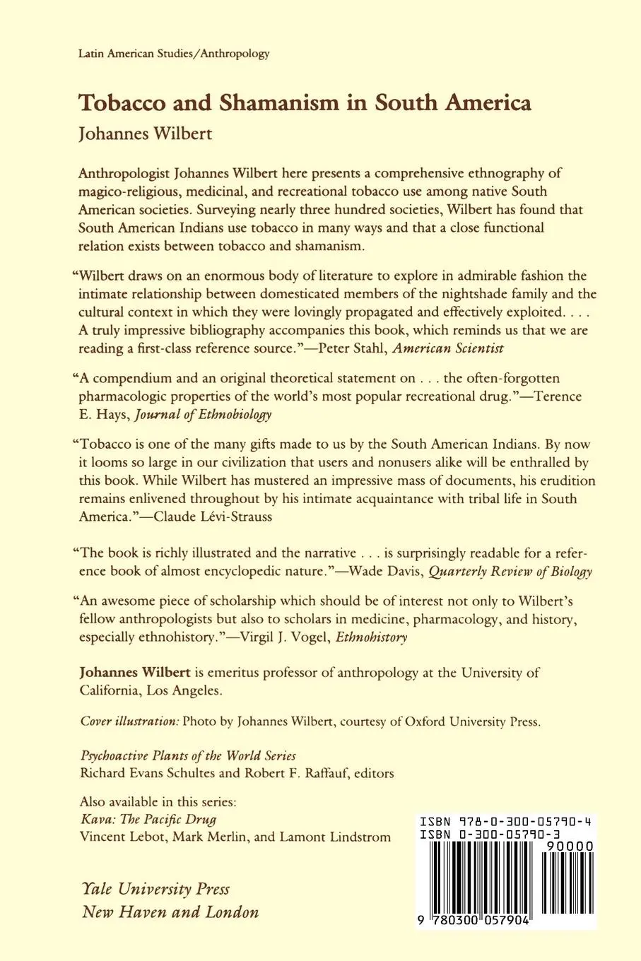 Rückseite: 9780300057904 | Tobacco and Shamanism in South America | Johannes Wilbert | Buch