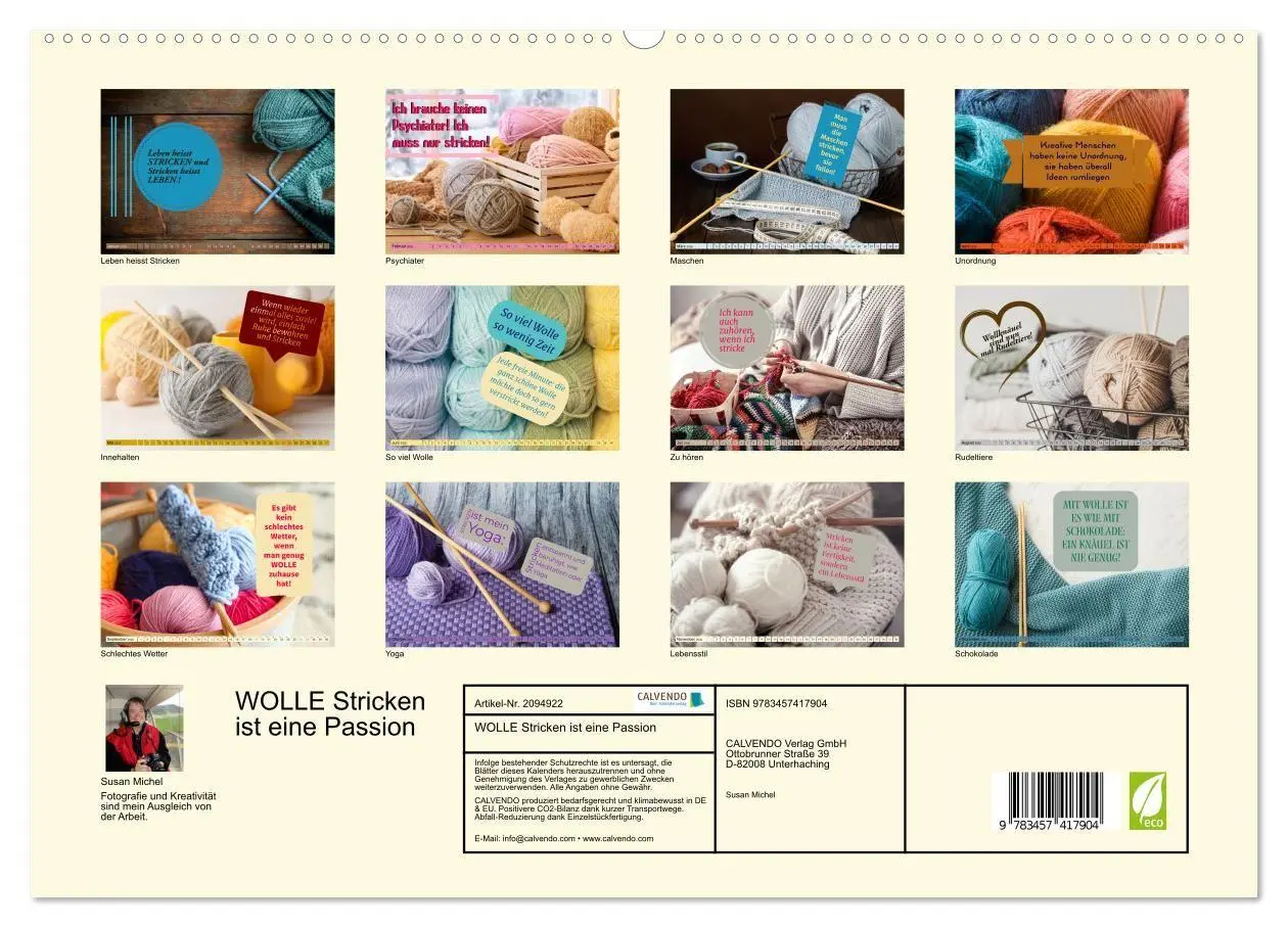 Bild: 9783457417904 | WOLLE Stricken ist eine Passion (hochwertiger Premium Wandkalender...