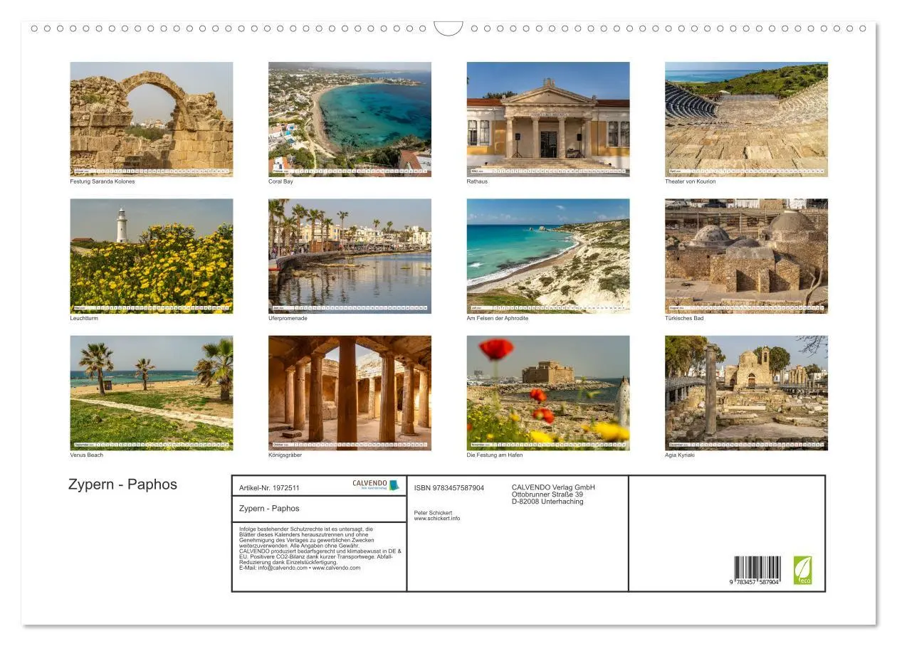 Bild: 9783457587904 | Zypern - Paphos (Wandkalender 2026 DIN A2 quer), CALVENDO...